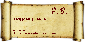 Hagymásy Béla névjegykártya